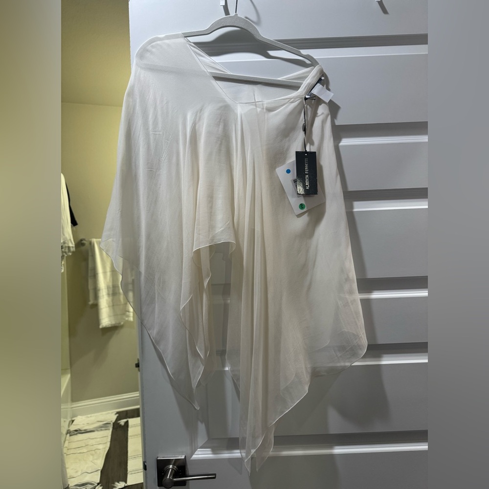 Alberta Ferretti Cream Asymmetrical Blouse